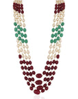 Multicolour Semiprecious Jade Stone Beads Necklace for Men - necklace for men