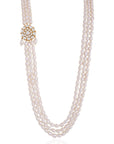 Elegant White Long Jade Gold Plated Alloy Necklace - necklace