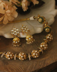 Gold Plated Indian White Choker Set