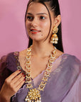 Gold Plated Indian Moon Shape Necklace Set