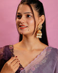 Gold Plated Indian Moon Shape Necklace Set