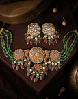 Designer Gorgeous Pink Green Choker Set