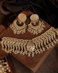 Ethnic Royal Silver Based Pearl Necklace Set