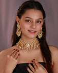 Ethnic Royal Silver Based Pearl Necklace Set