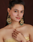 Indian Bridal Wear Pink Green Necklace Set
