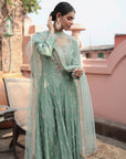 Dusty Firoza Heavily Embroidered Suit - indian wear for women Australia