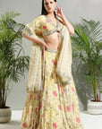 Yellow Floral Lehenga Set - lehenga choli