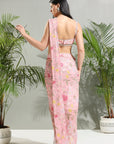 Blush Pink Slit Saree - indian saree dress