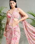 Blush Pink Slit Saree - indian saree dress