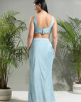 Grey Top and Skirt Set with Fuchsia Jacket - indian fashion