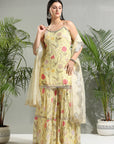 Yellow Floral Sharara Set - attire indian