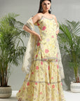Yellow Floral Sharara Set - attire indian