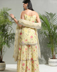 Yellow Floral Sharara Set - attire indian