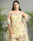 Yellow Floral Sharara Set - attire indian