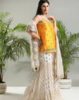 Yellow and Ivory Sharara Set - indian ethnic wear
