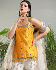 Yellow and Ivory Sharara Set - indian ethnic wear