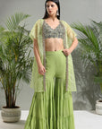 Olive Green Sharara Set - indian dress
