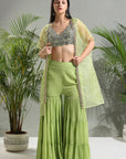 Olive Green Sharara Set - indian dress