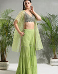 Olive Green Sharara Set - indian dress