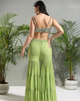 Olive Green Sharara Set - indian dress
