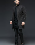 Black Art Mirror and Thread work Sherwani - Sherwani design