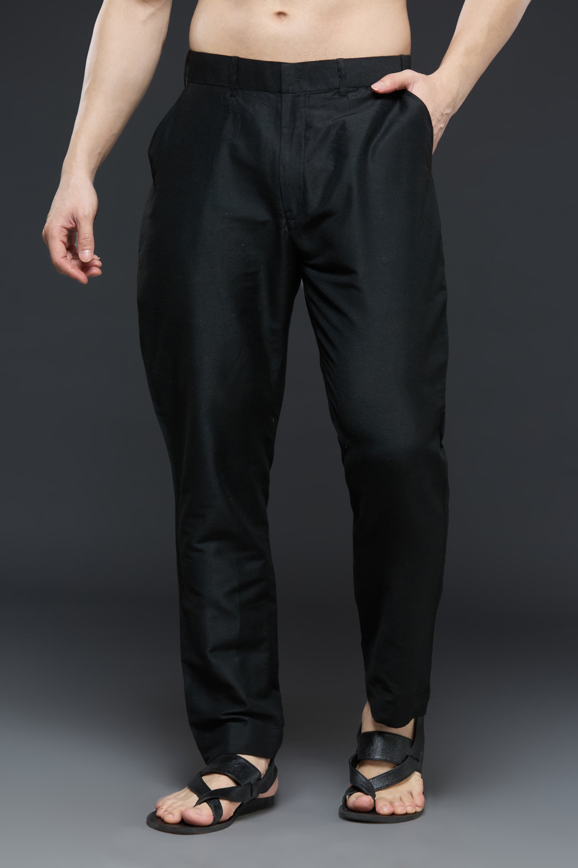 Black Art Mirror and Thread work Sherwani - Pants