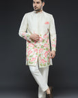 Lotus Hand Painted Sherwani Set