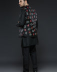 Black Cotton Silk Kurta and Slim Pant Set