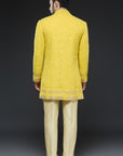 Mustard Lucknowi Thread work Sherwani
