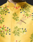 Yellow Linen Tissue Vest Set