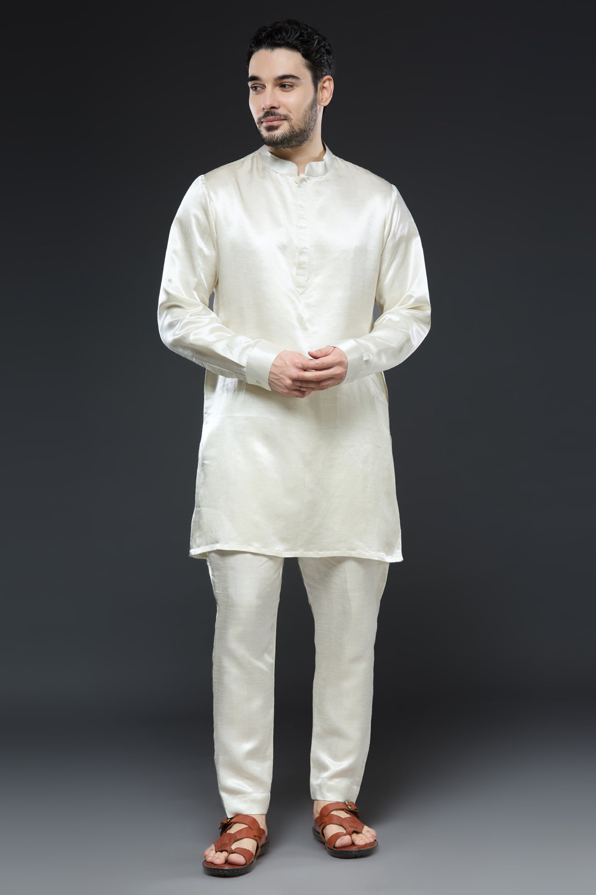 Yellow Linen Tissue Vest Set