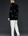Midnight Blue Velvet Jodhpur Price Coat Set
