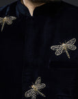 Midnight Blue Velvet Jodhpur Price Coat Set
