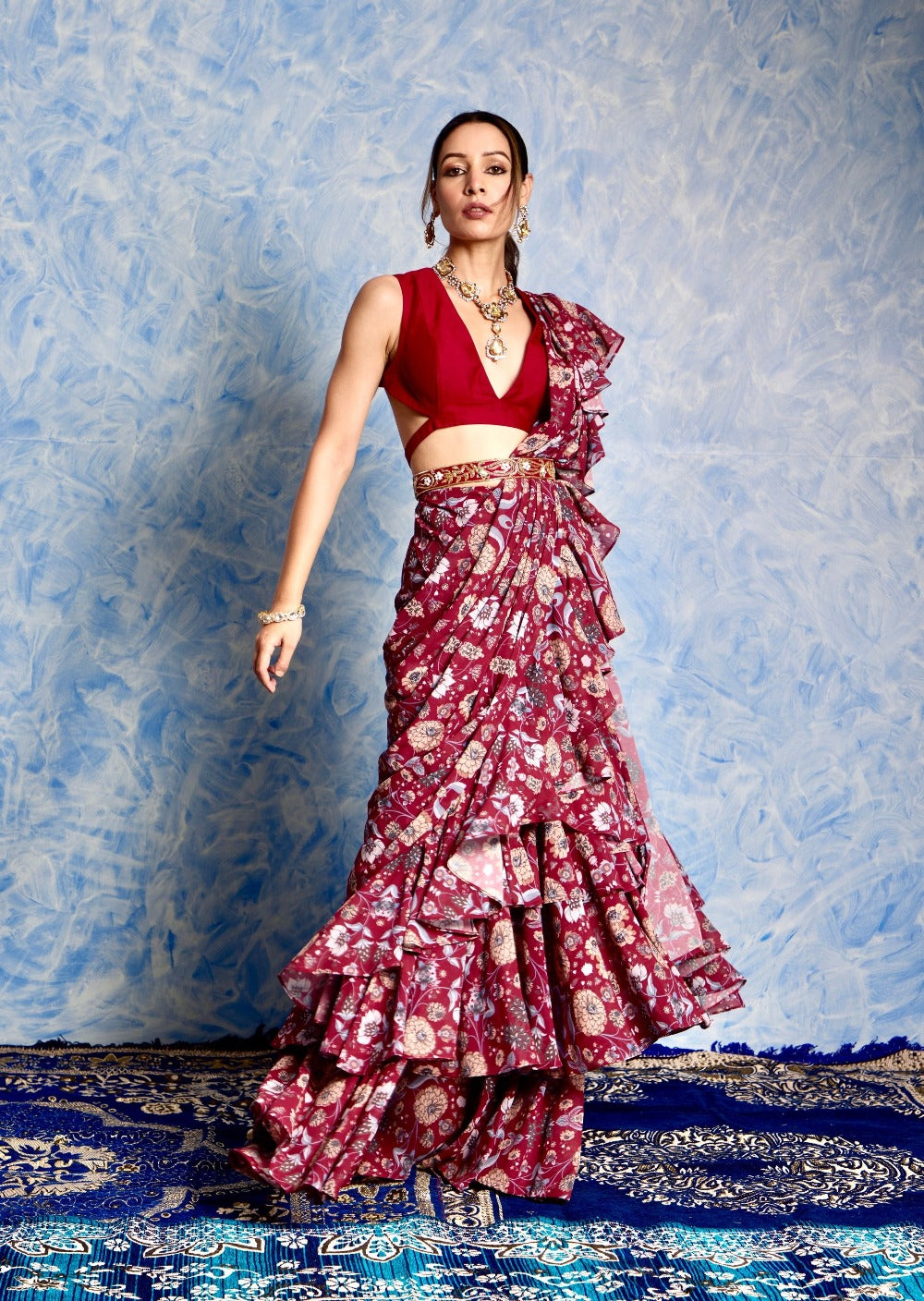 NITARA Ruffle Saree - sari indian outfit