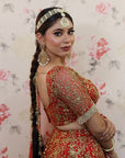 Red Gold Lehenga Set - red lehenga