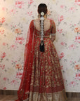 Red Gold Lehenga Set - red lehenga
