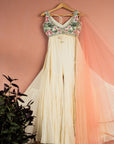 Tropical Bloom On Ivory Sands Sharara Set - ivory sharara Canada