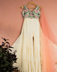 Tropical Bloom On Ivory Sands Sharara Set - ivory sharara Canada