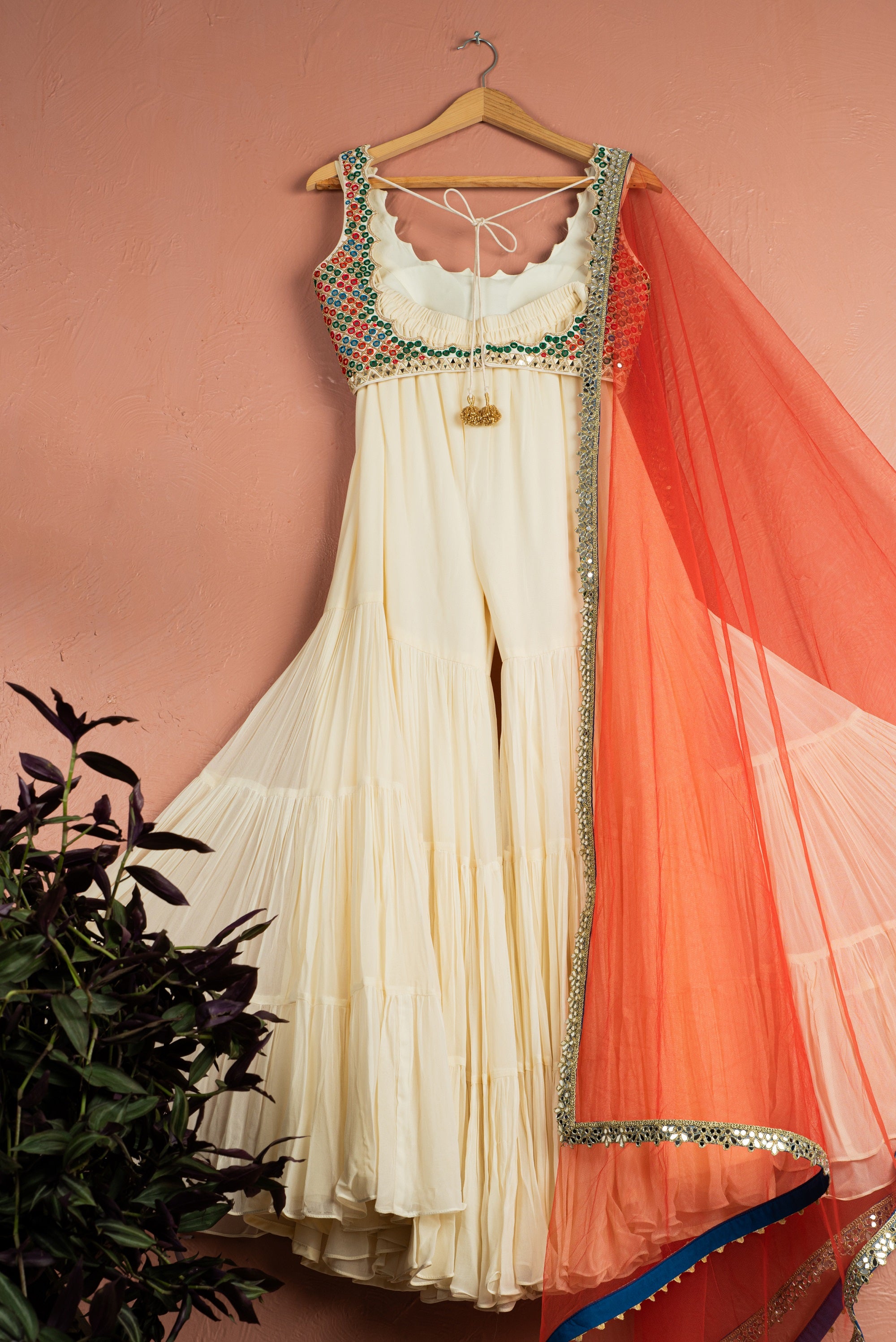 Ivory Kaleidoscope Dream Sharara Set - indian attire USA