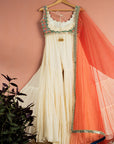 Ivory Kaleidoscope Dream Sharara Set - indian attire USA