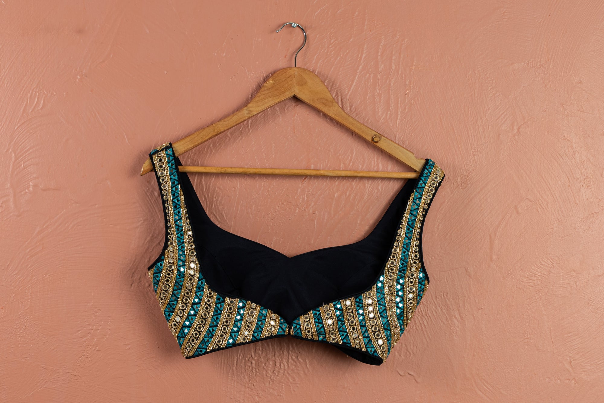 Ivory Midnight Blue Mirror Magic Sharara Set - sharara set USA