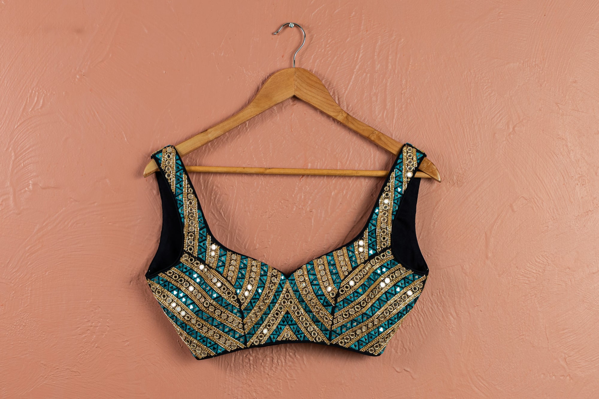 Ivory Midnight Blue Mirror Magic Sharara Set - sharara set USA