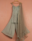 Steal Grey Sharara Set - designer indian outfits