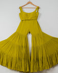 Charteuse Green Sharara with Yellow Multicolor Jacket - indian cloth for women