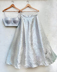 Metallic Silver Bustier Teamed with Silver Skirt - indian attire Sydney