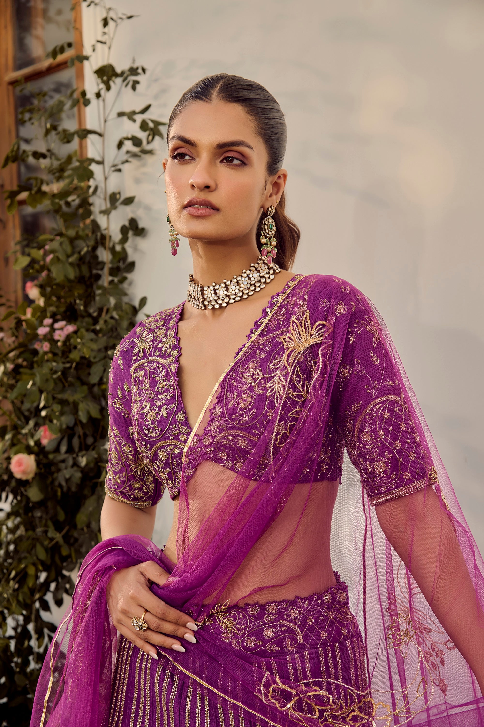 Soft Mulberry Lehenga Set