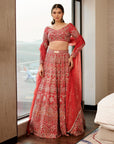 Tomato Red Lehenga Set