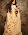 Beige and Ivory Hand Embroidered Lehenga Set - embroidered lehenga