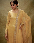 Champagne Gold Sequin Kurta Pants Set - kurti indian dress