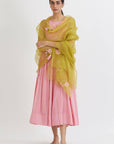 Aaina anarkali with Organza Gulabh Dupatta